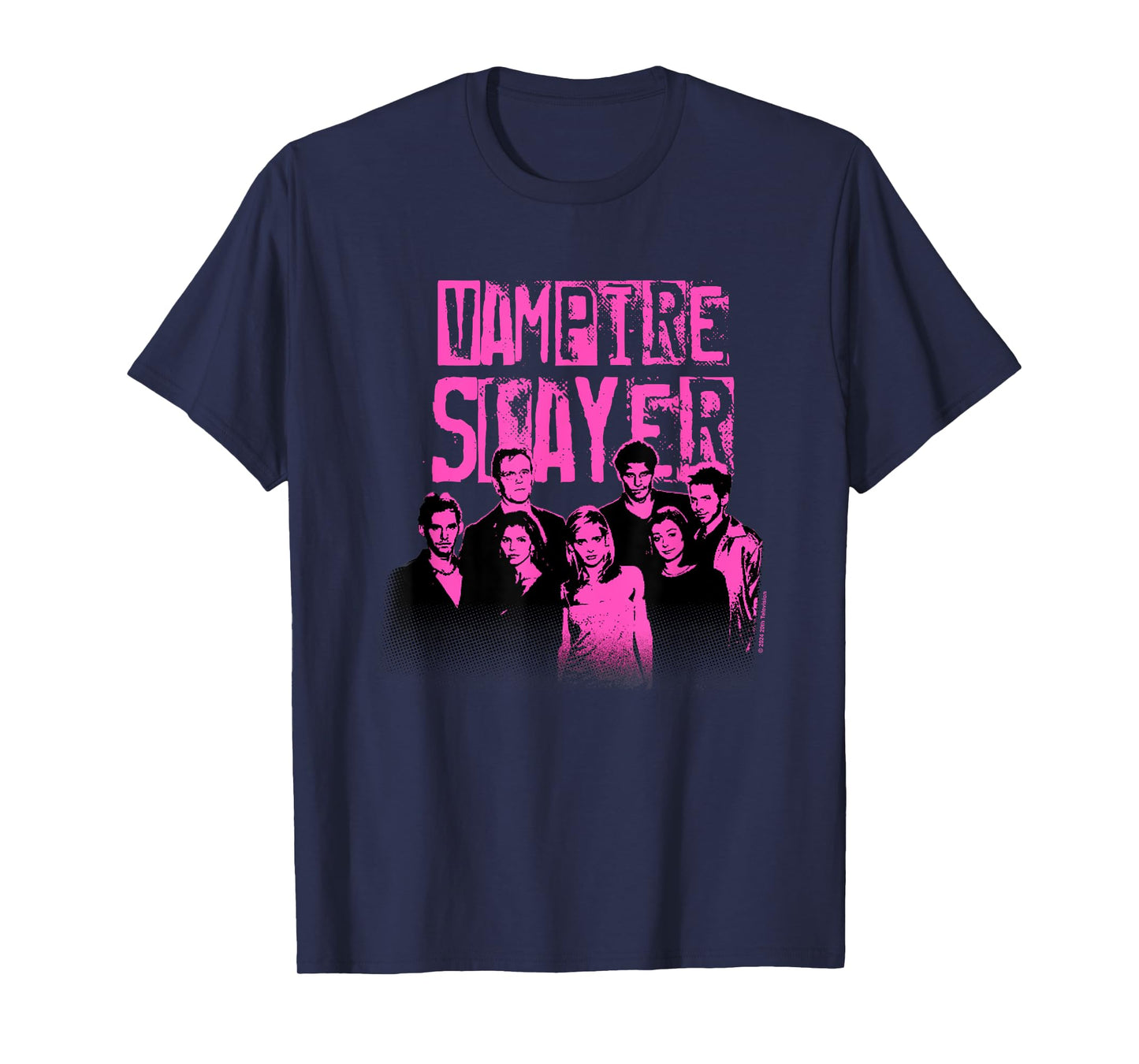 Buffy The Vampire Slayer Main Characters Faded Group Logo T-Shirt