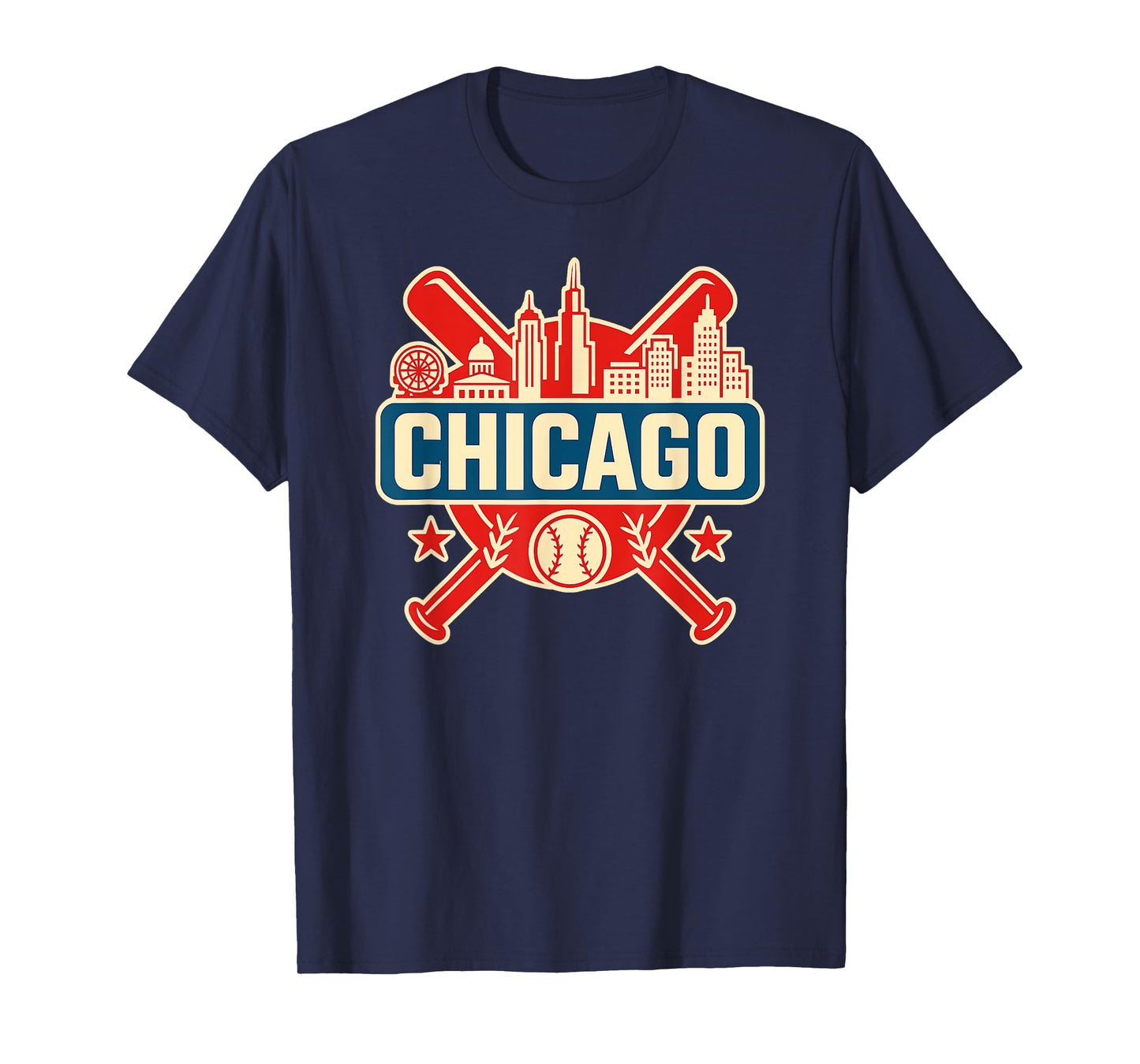Chicago Vintage Style Baseball tee, Chicago Baseball T-Shirt