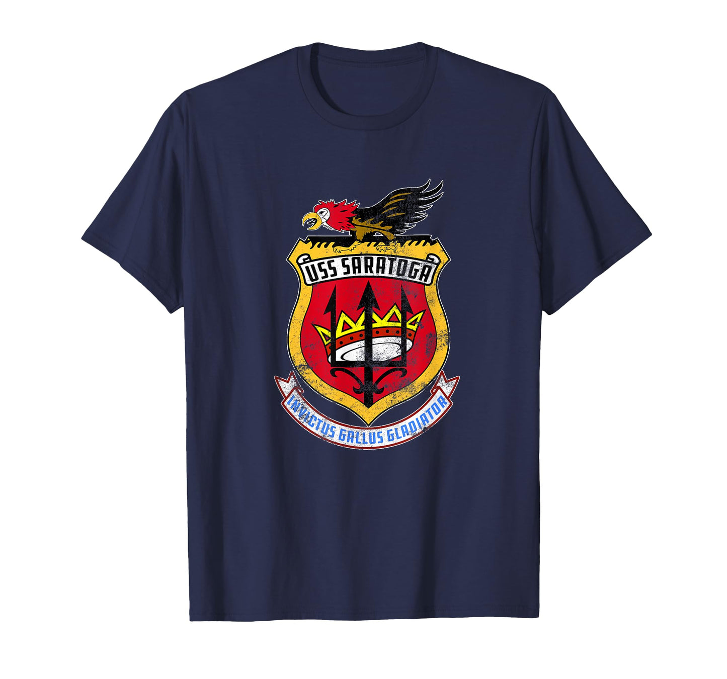 USS Saratoga CV-60 Aircraft Carrier Veteran US Flag Vintage T-Shirt