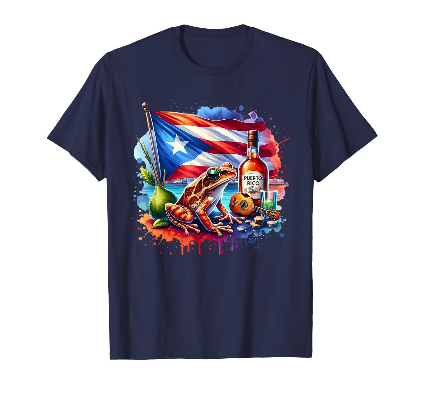 Coqui Frog Puerto Rico Puerto Rican Flag Heritage Month T-Shirt