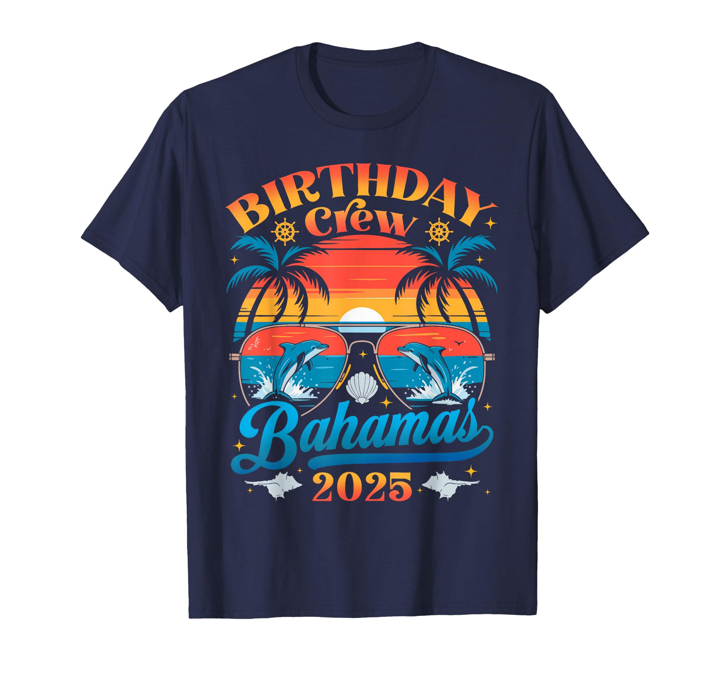 Birthday Crew Vacation Bahamas 2025 Matching Group Summer T-Shirt