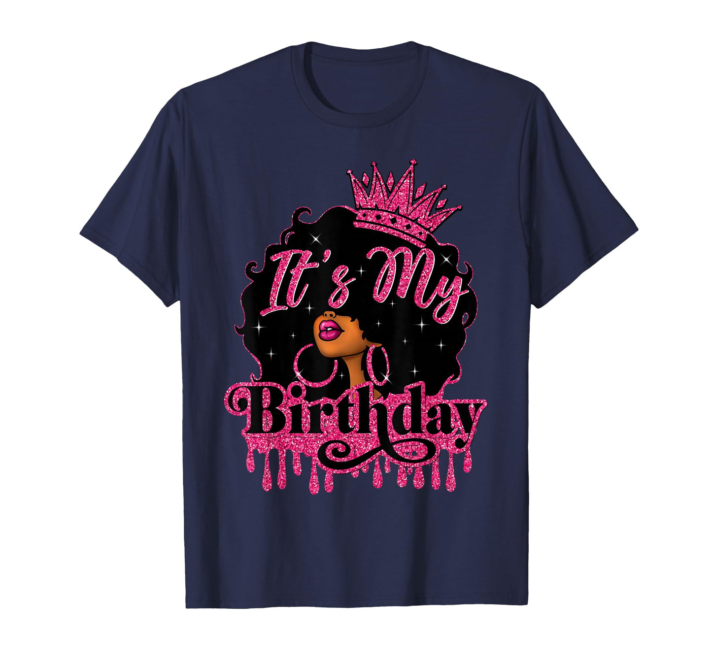 It's My Birthday Queen African American Afro Black Women T-Shirt