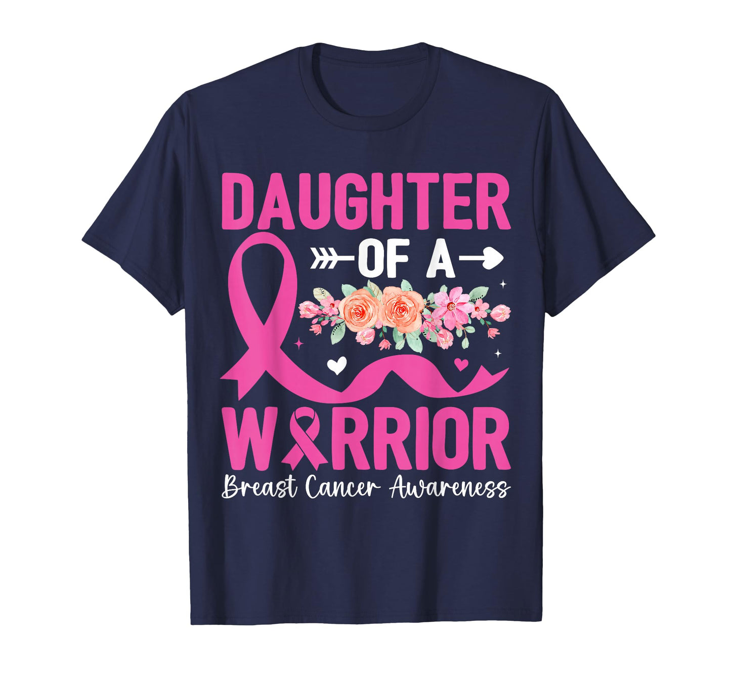 Daughter of A Warrior Mom Breast Cancer Girls Support T-Shirt