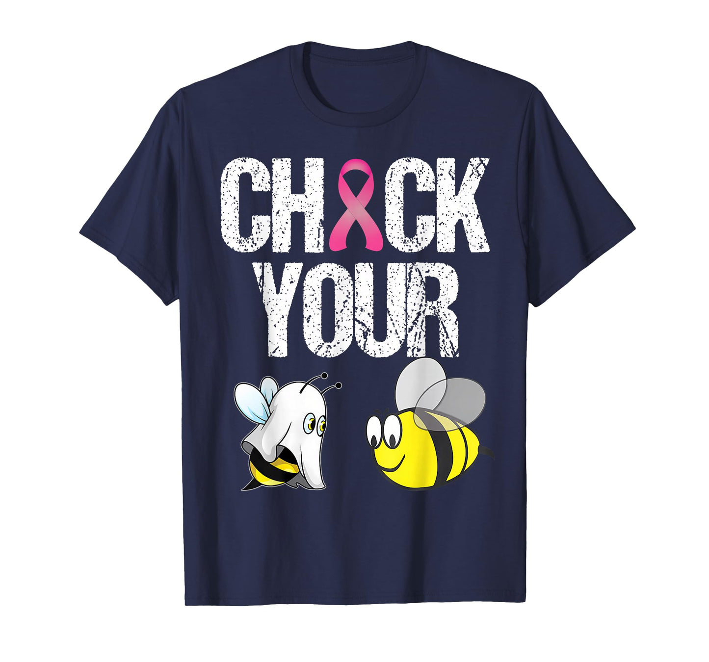 Check Your Boo Bee Funny Ghost Halloween Cancer Breast Pink T-Shirt