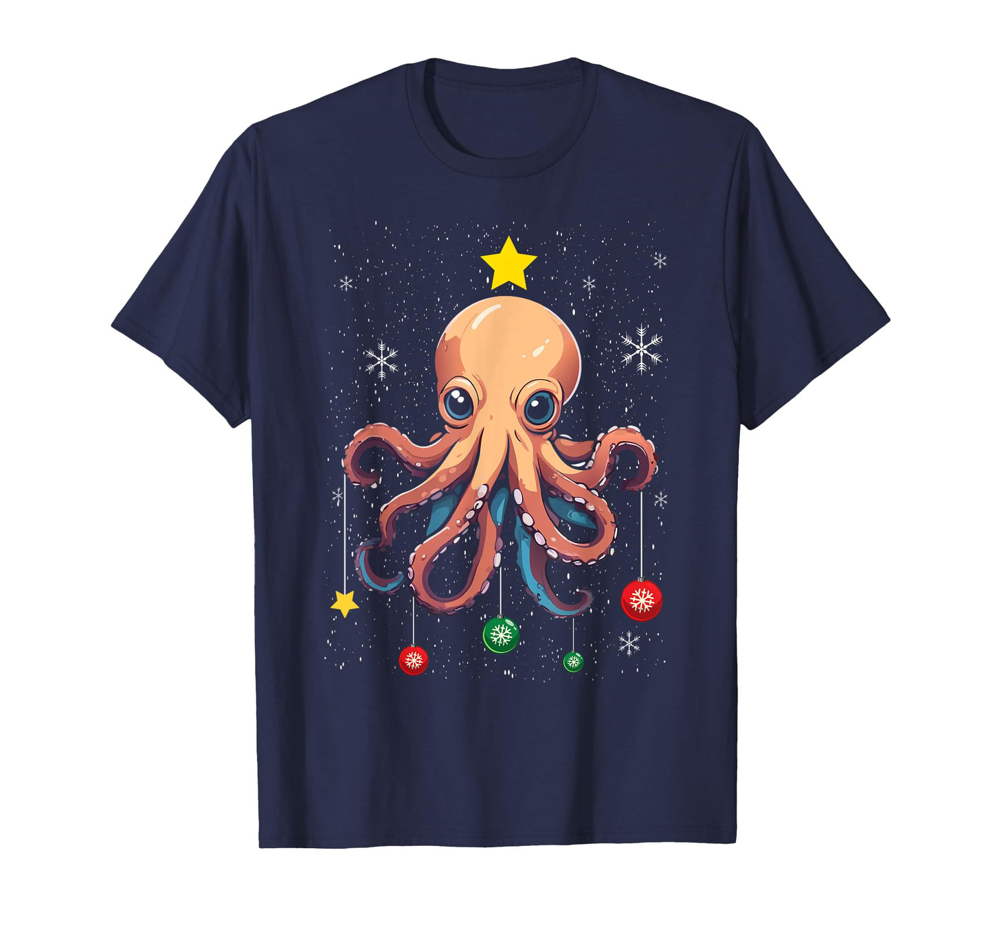 Octopus Christmas Tree Christmas Pajama Cute Animal X-Mas T-Shirt