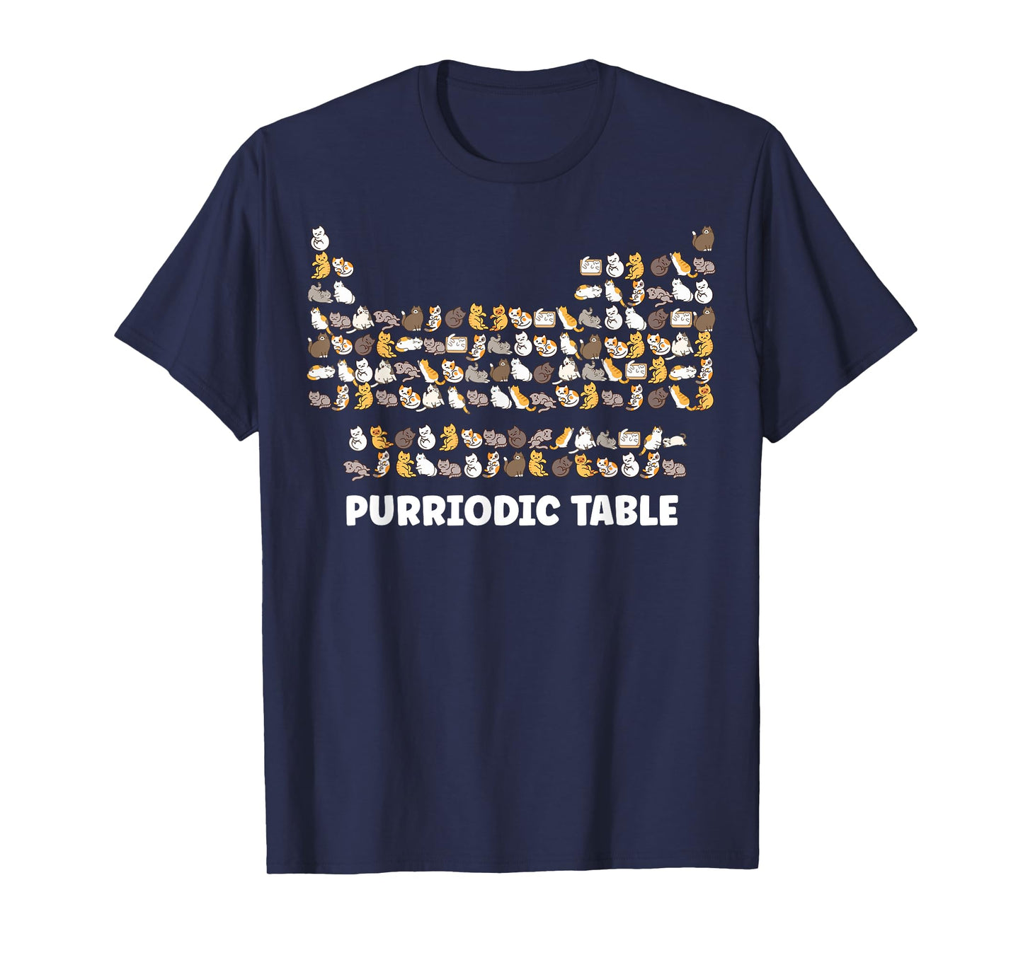 Cat Periodic Table Chemistry Science Gifts For Cat Dad Mom T-Shirt for Men Women Kids