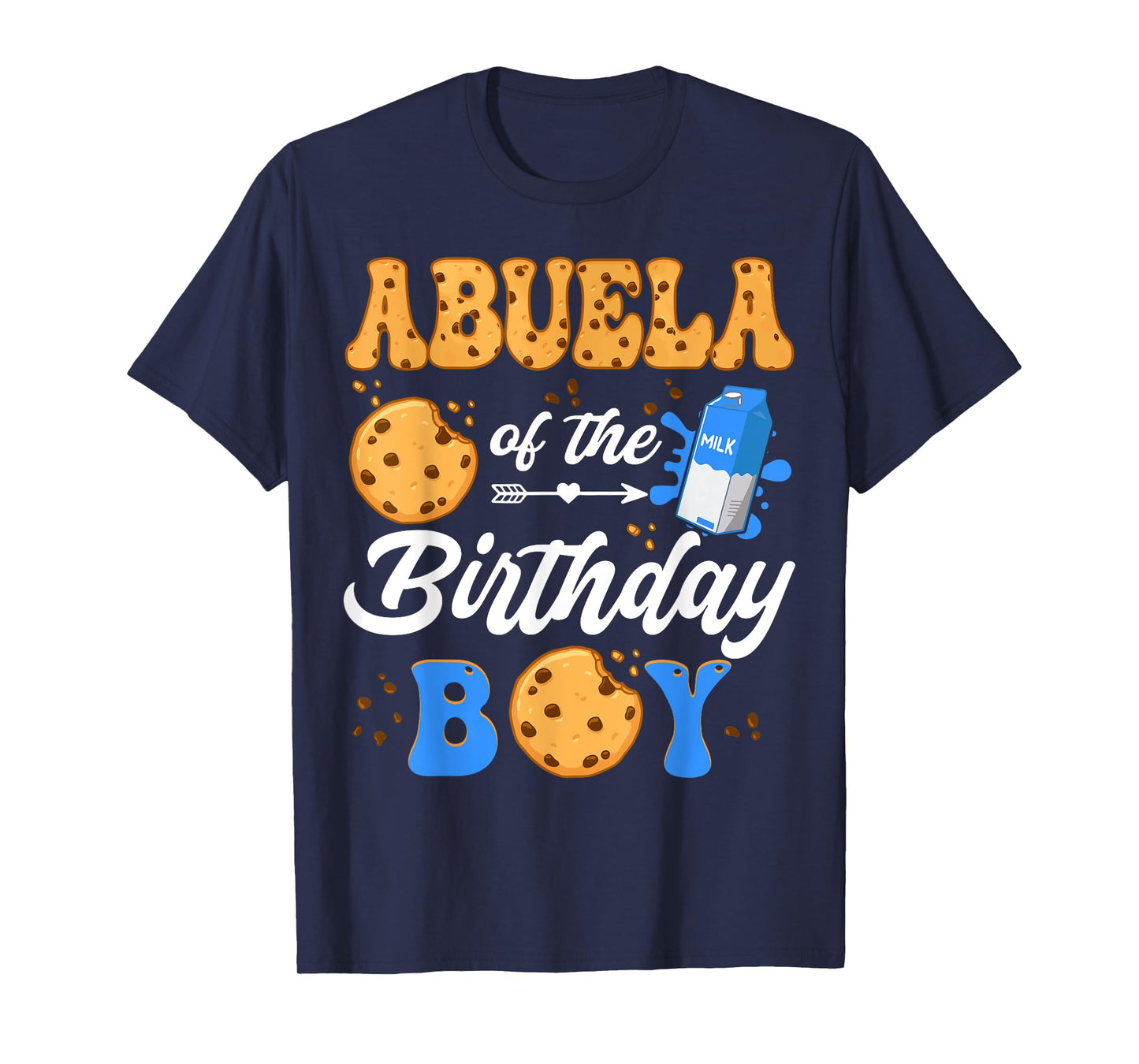 Abuela Of The Birthday Boy Milk And Cookies 1St Birthday T-Shirt