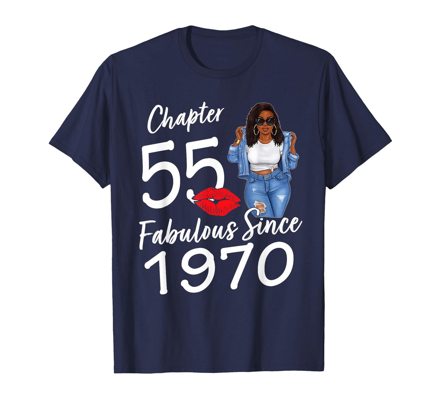 Chapter 55 Fabulous Since 1970 55 Year Old Bday Black Women T-Shirt