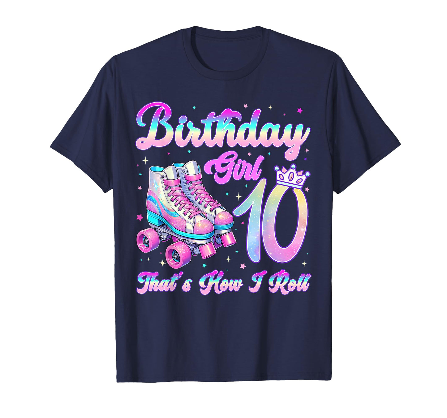 Kids Rolling Into 10 Roller Skating 10th Birthday Girl Party T-Shirt