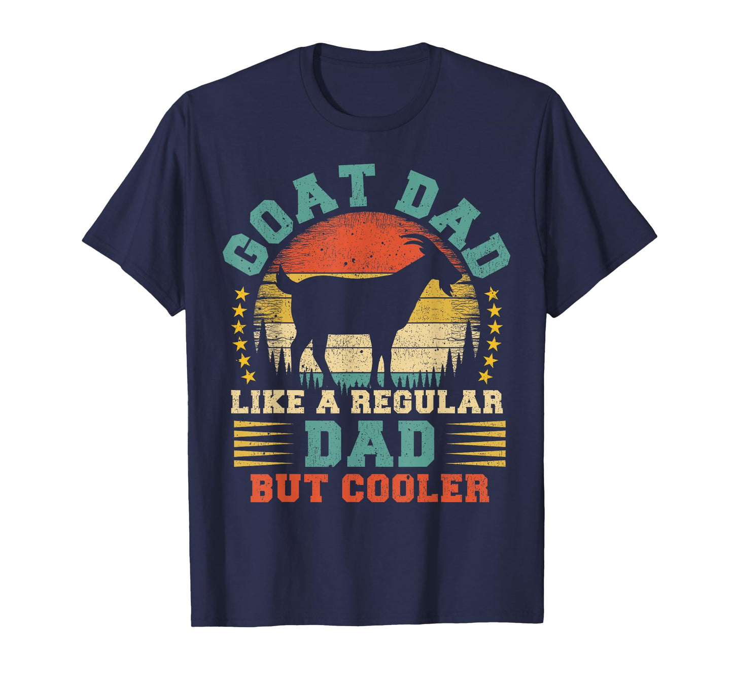 Vintage Goat Dad Like A Regular Dad Goat Father's Day T-Shirt