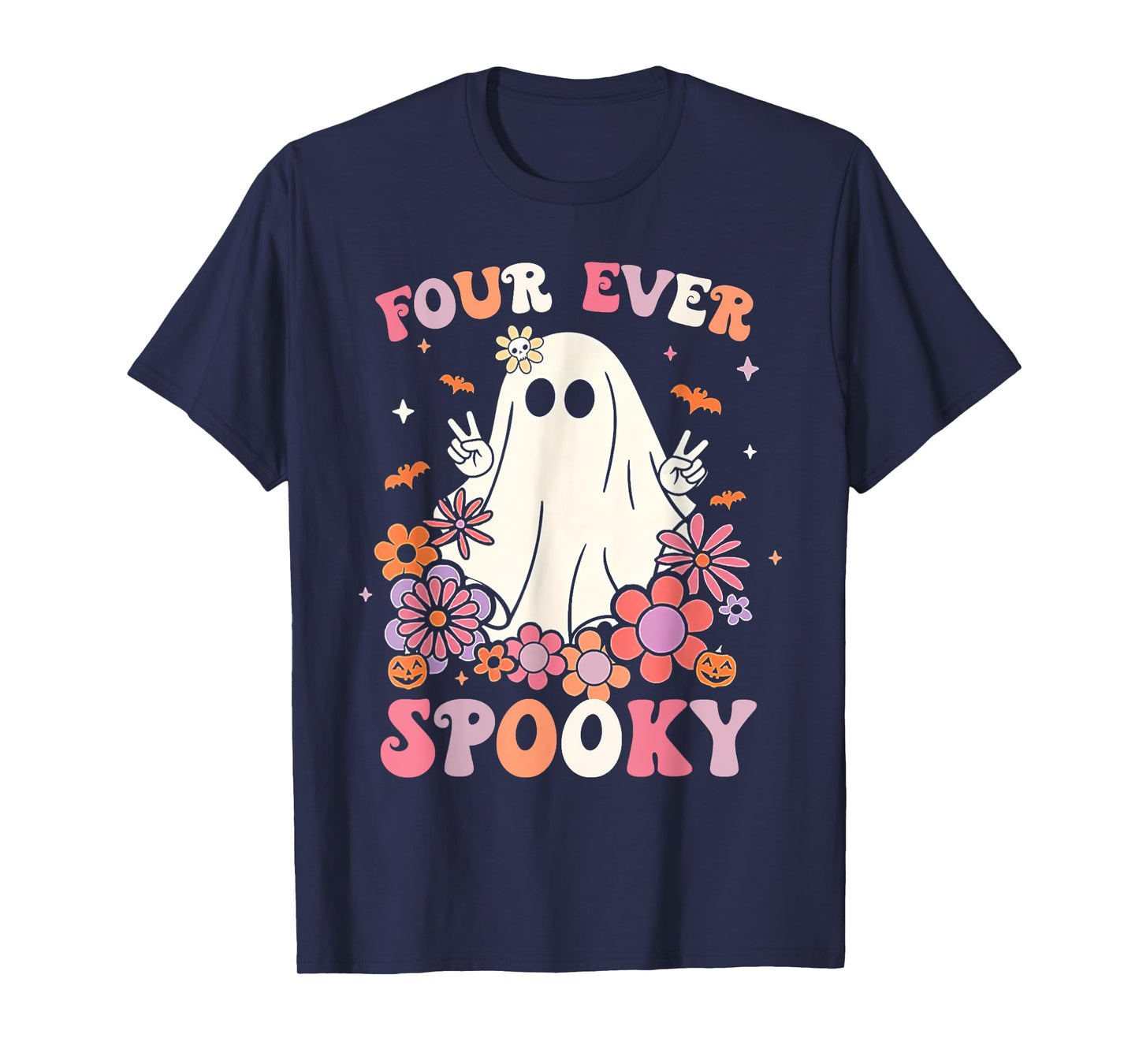 Four Ever Spooky Halloween 4th Birthday Party Decorations T-Shirt