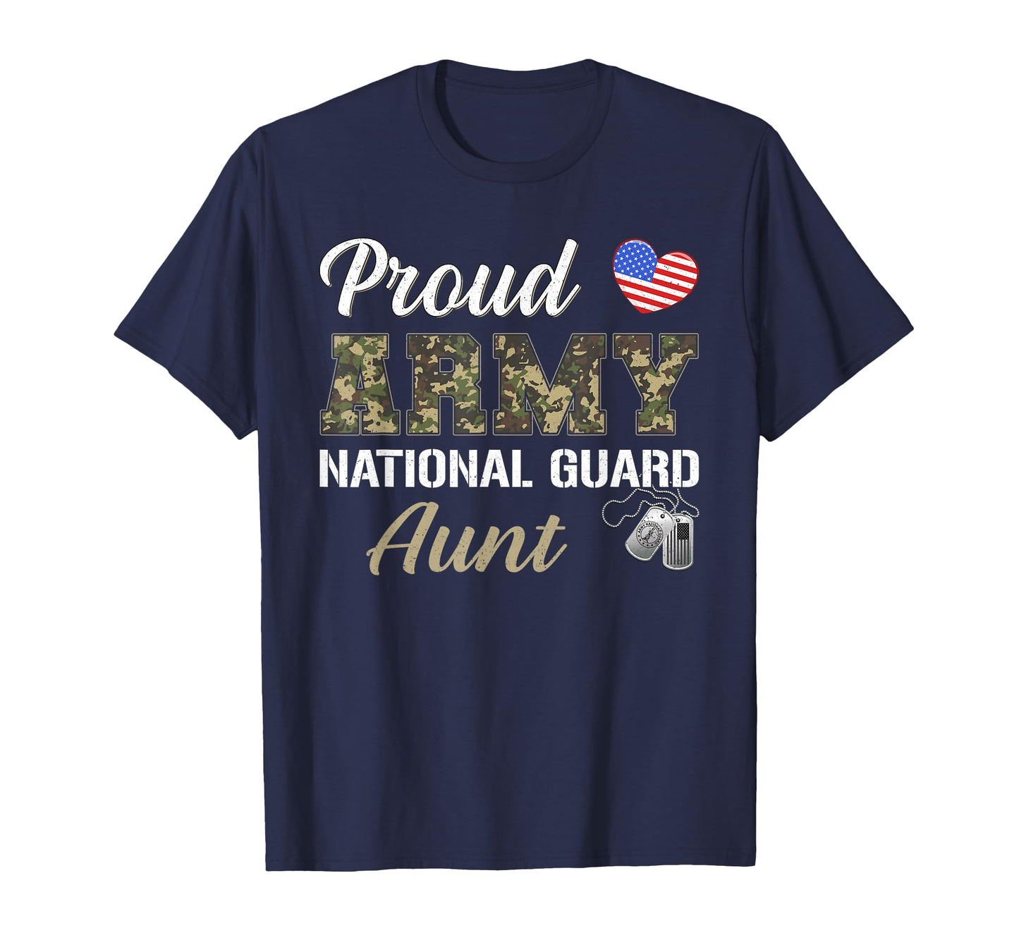 Retro Proud Army National Guard Aunt Military Pride Costume T-Shirt