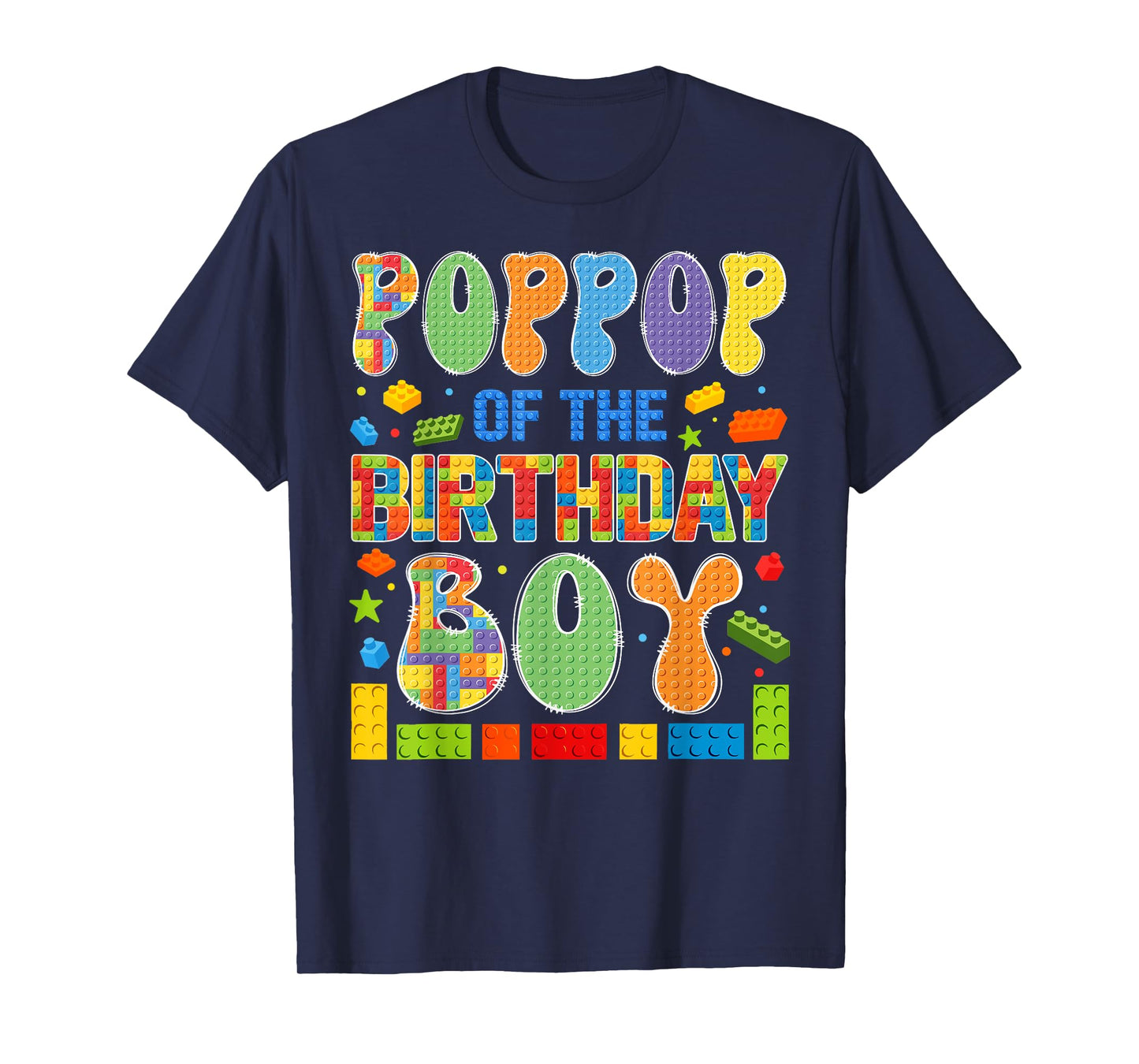 PopPop Of The Birthday Boy Building Block Birthday T-Shirt