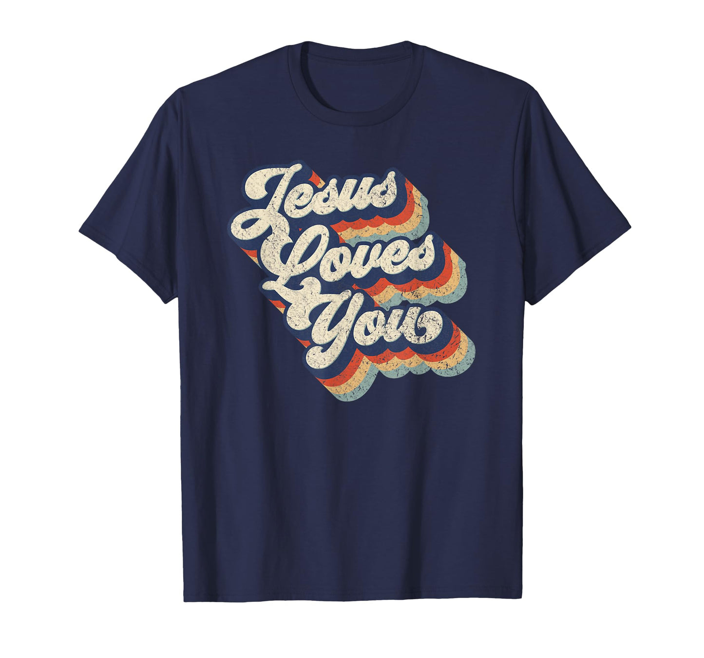 Jesus Loves You Retro Vintage Style Graphic Design Womens T-Shirt