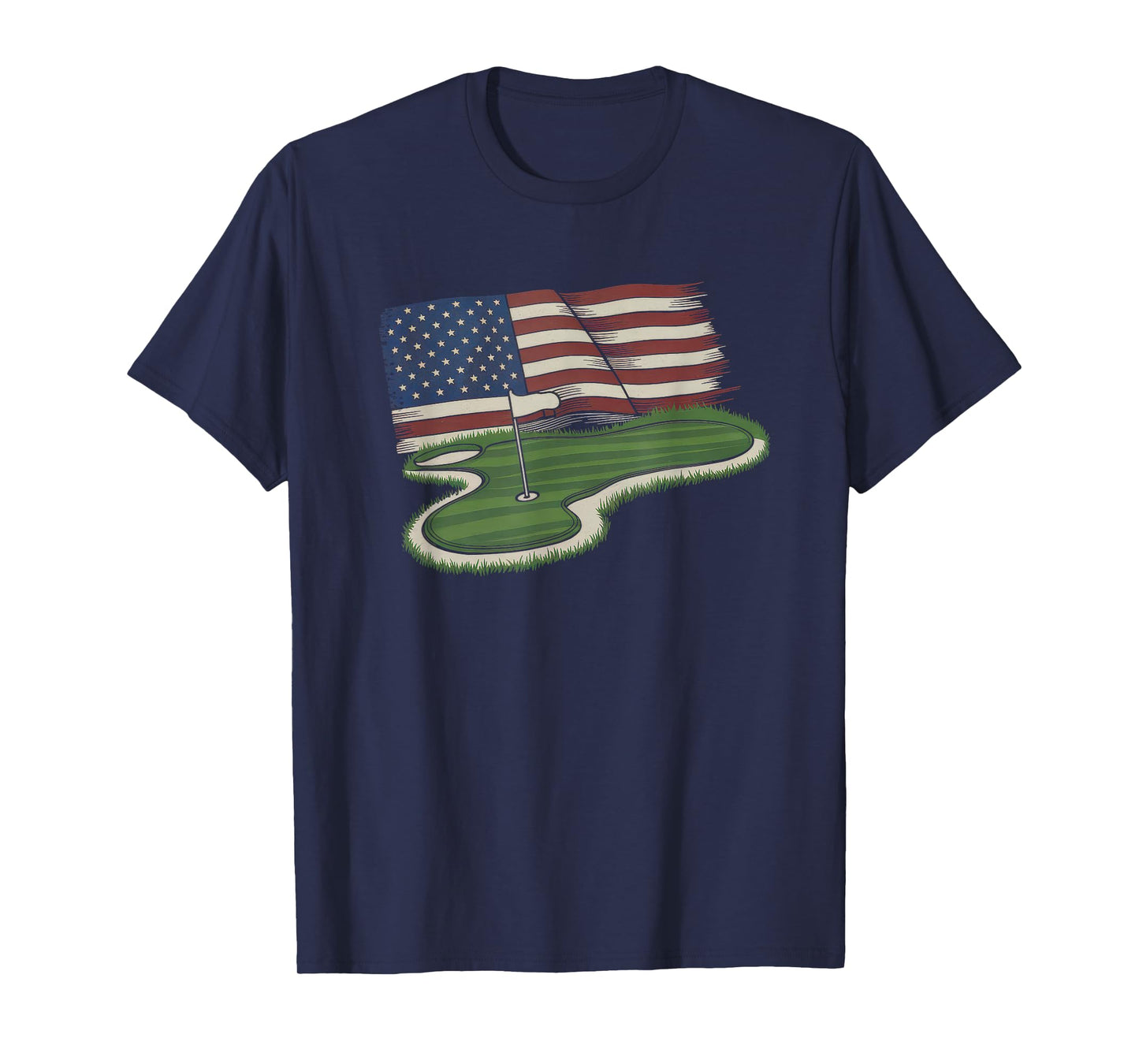 American Flag Golf Tshirt Men Women Golf Club Golfer Golfing T-Shirt