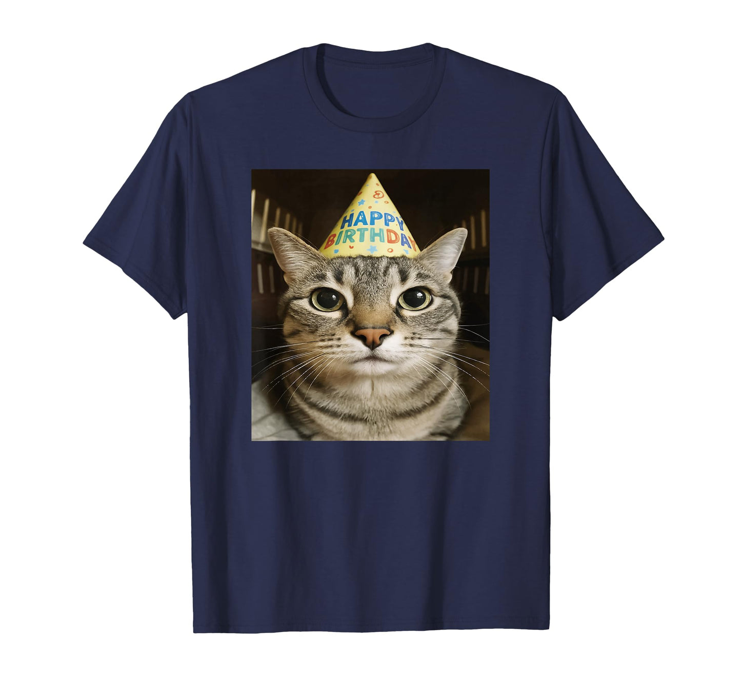 Funny Staring Meme Cat Birthday Greeting Adults, Boys, Girls T-Shirt