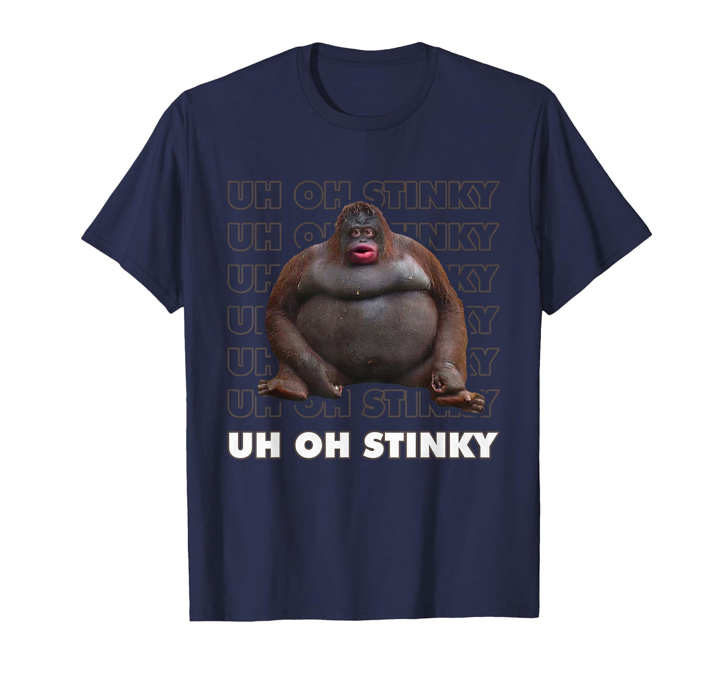 Uh Oh Stinky Poop Meme Funny Monkey T-Shirt