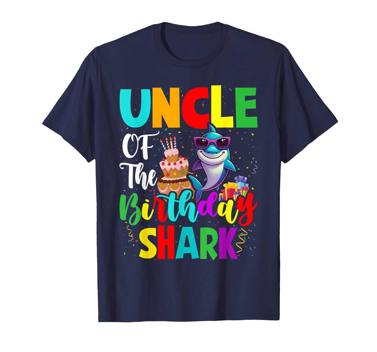 Uncle Of The Shark Birthday Family Matching Birthday Nephew T-Shirt