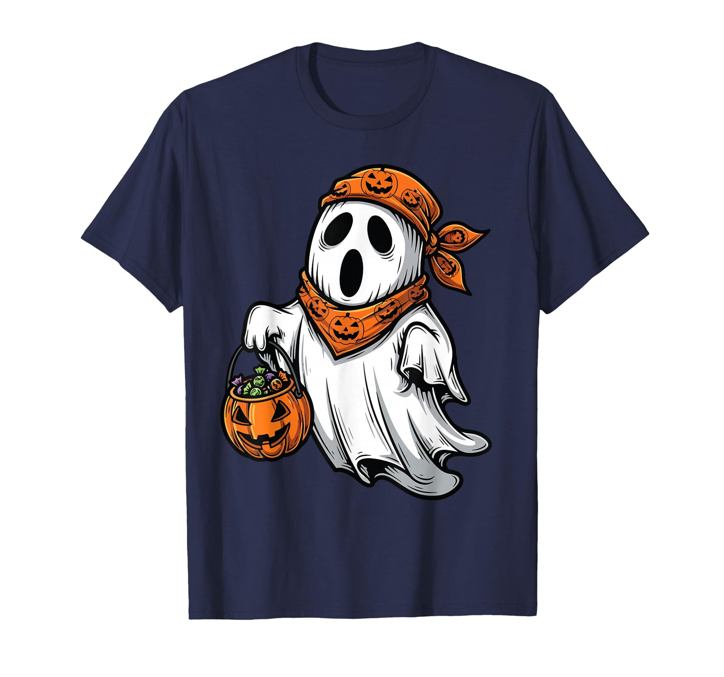 Halloween Ghost Pumpkin Candy Men Women Kids T-Shirt