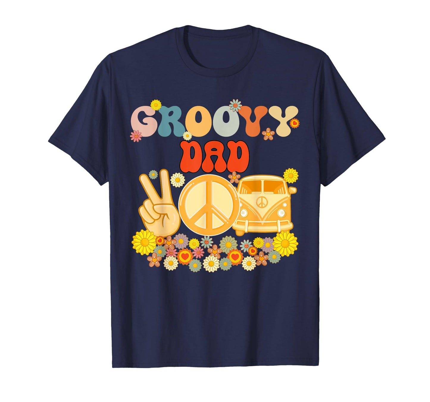 Groovy Dad Retro Matching Family Baby Shower Father's Day T-Shirt