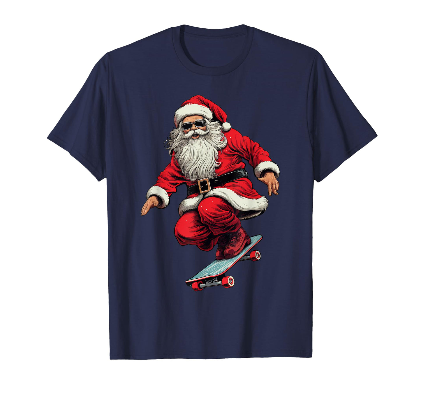 Santa Skateboard Christmas Xmas Skateboarding Pajama T-Shirt