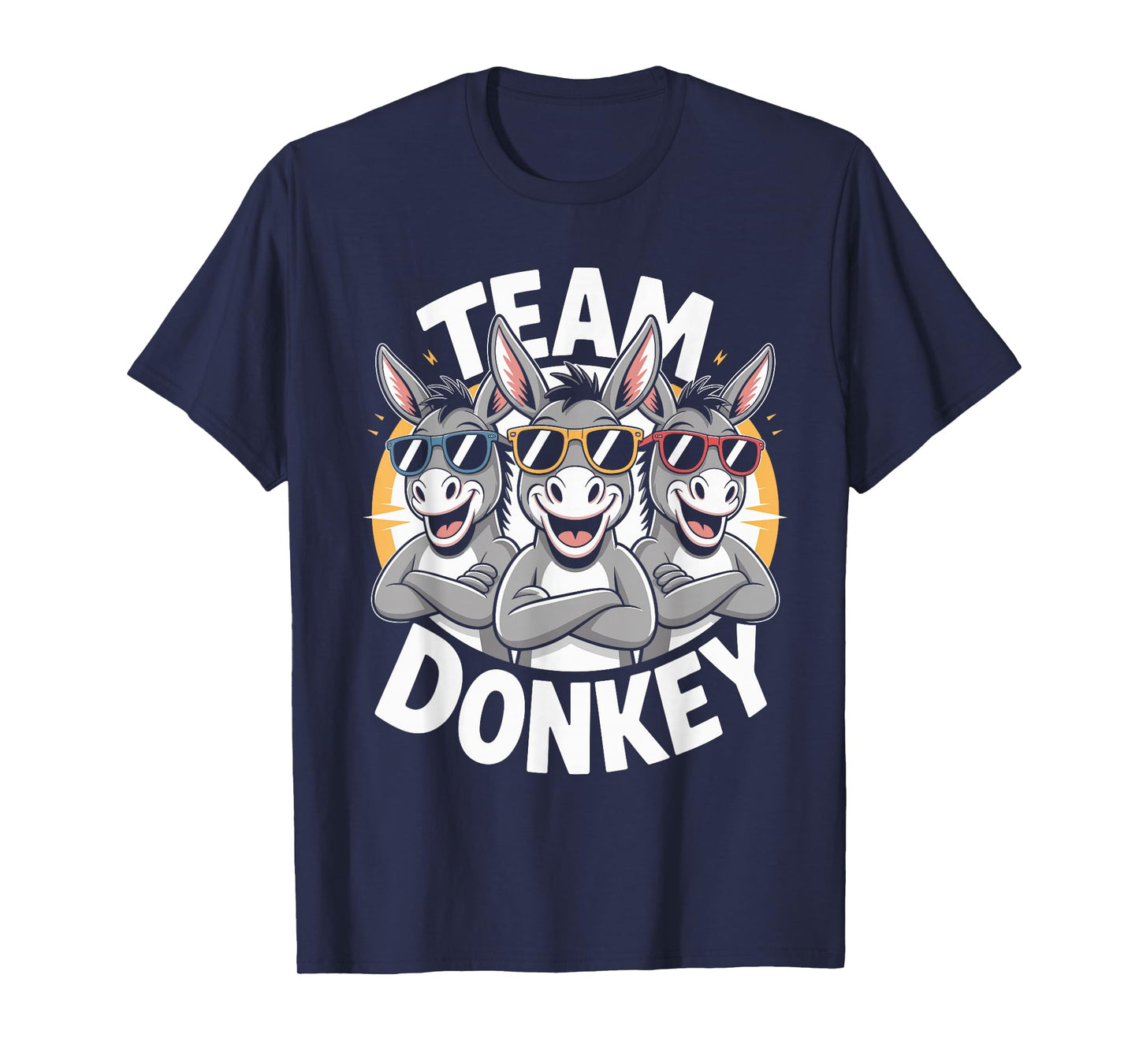 Donkey Team Funny Cartoon HEE-Haw Farm Birthday Party T-Shirt
