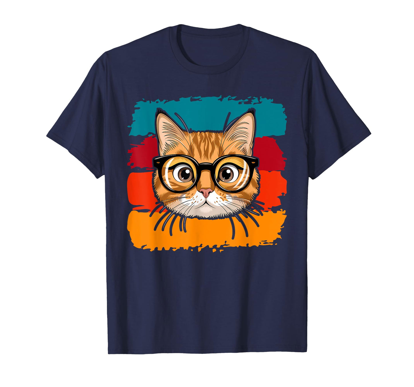 Cool Cat Head Wearing Spectacles Costume for Cats Lovers T-Shirt
