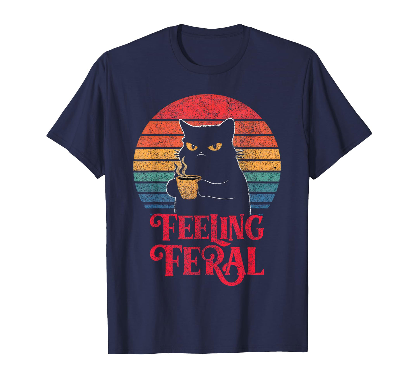 Feeling Feral Funny Summer Cat Lover Design For Girls, Women T-Shirt