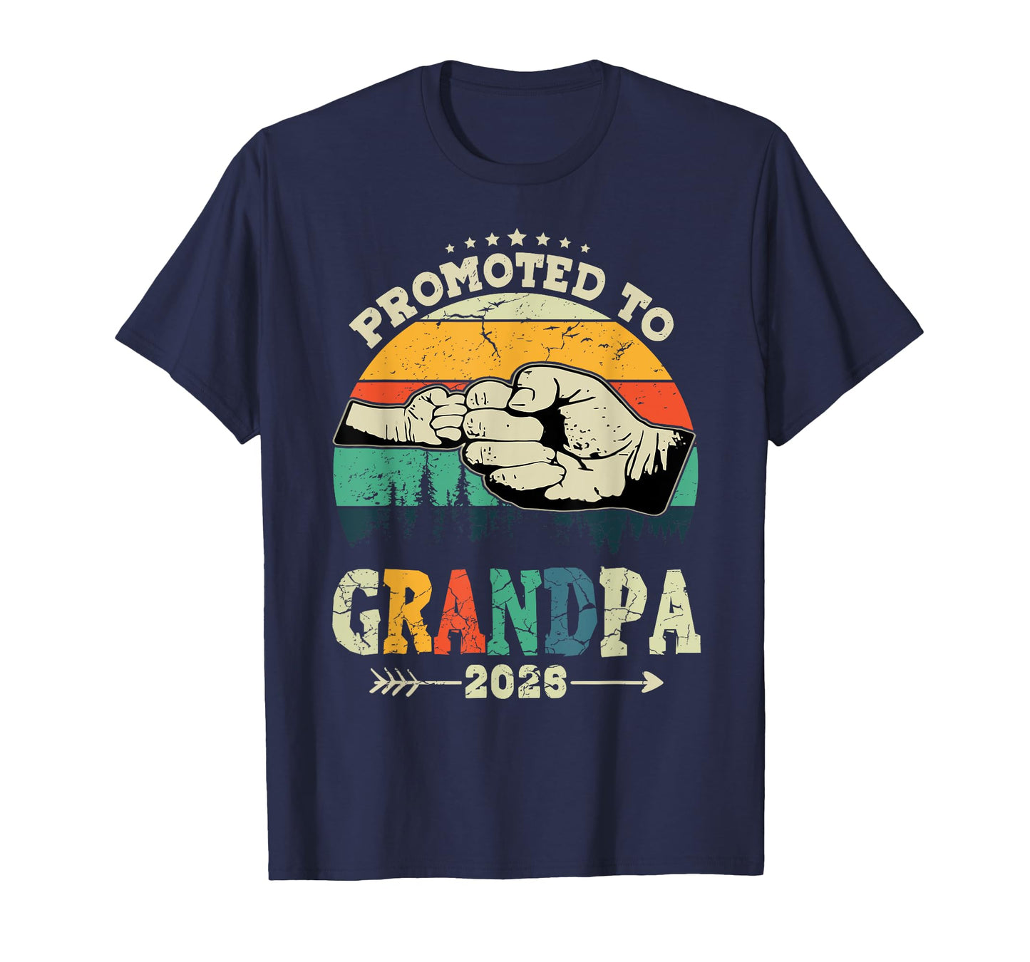 Mens First Time Grandpa Promoted to Grandpa 2026 T-Shirt