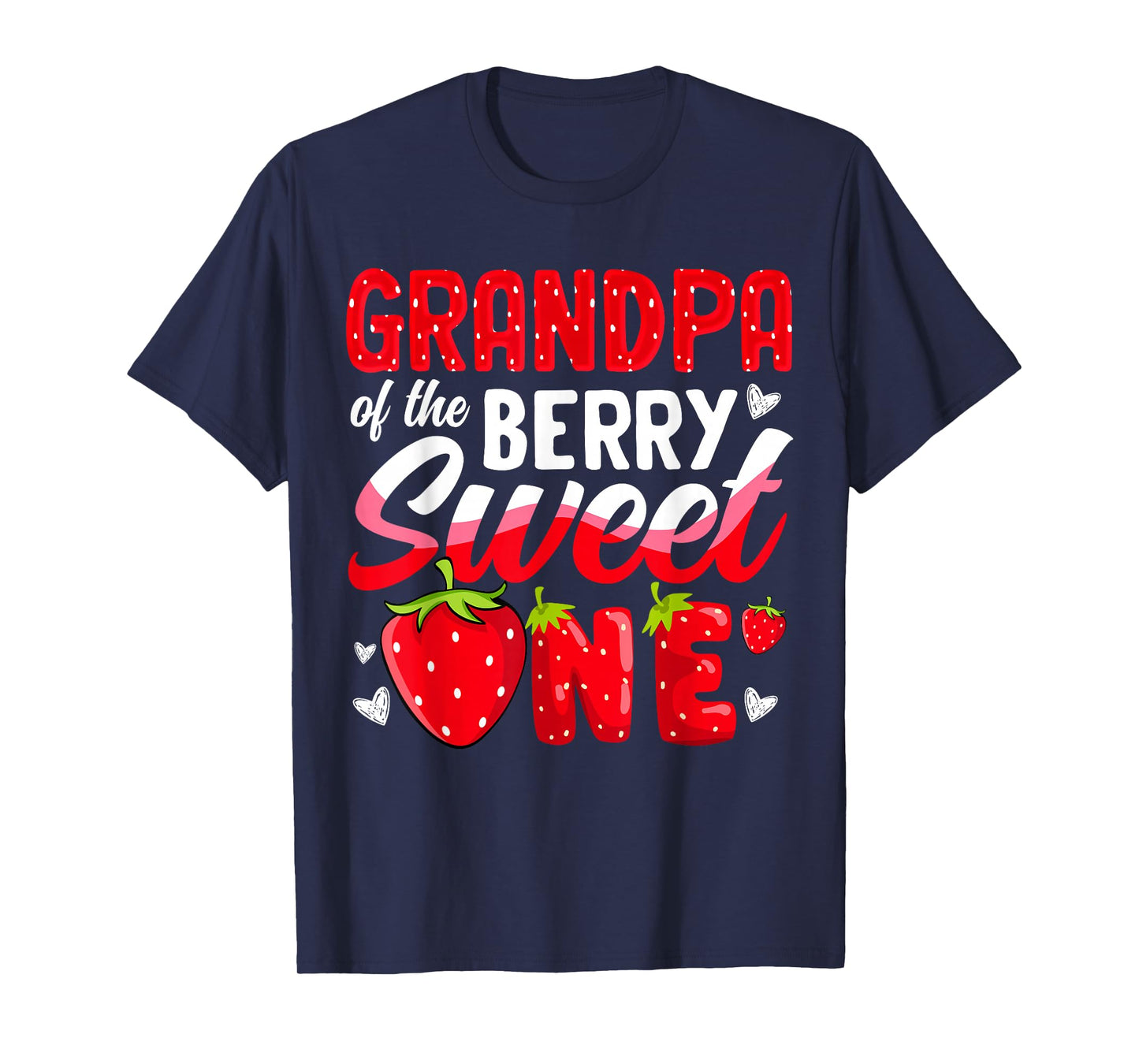 Grandpa Of The Berry Sweet One Strawberry 1st Birthday T-Shirt