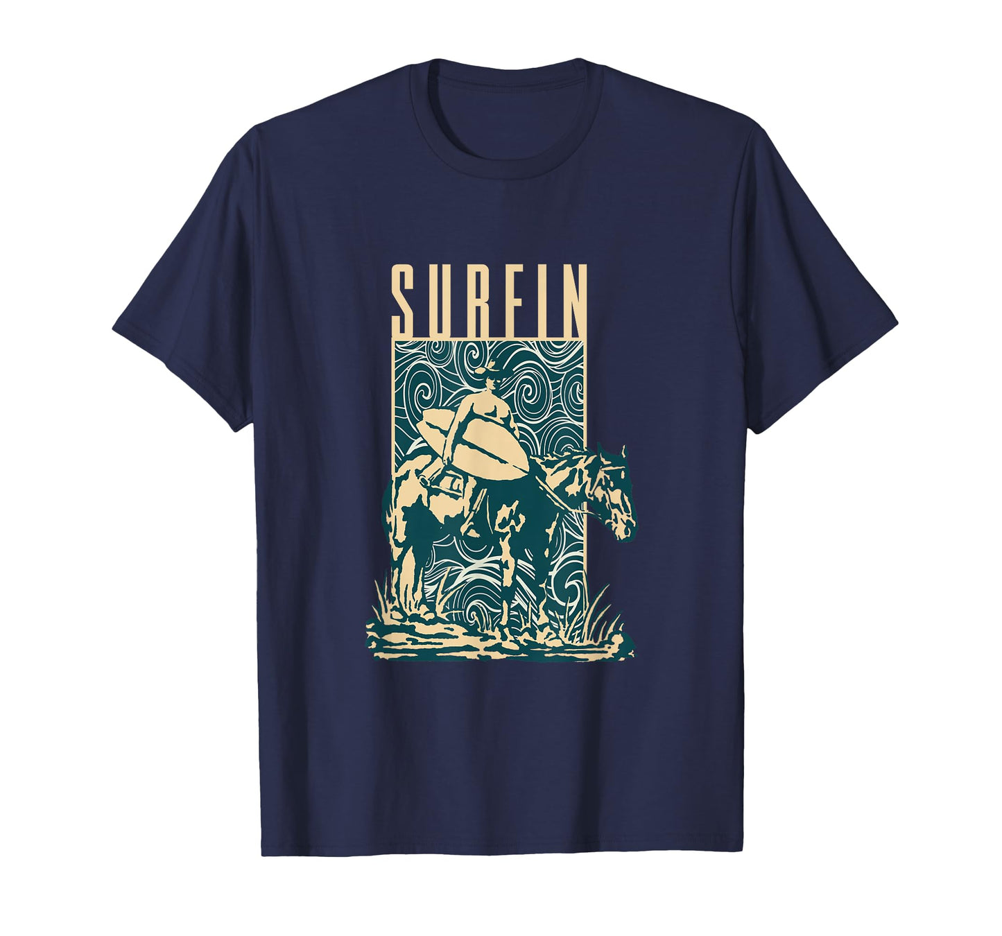 Surfin | Cowboy Cowboy With Surfboard | Surfing Surfer T-Shirt
