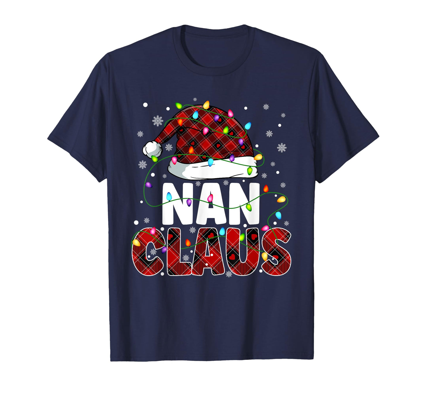Nan Claus Merry Christmas Santa Hat Family Matching T-Shirt