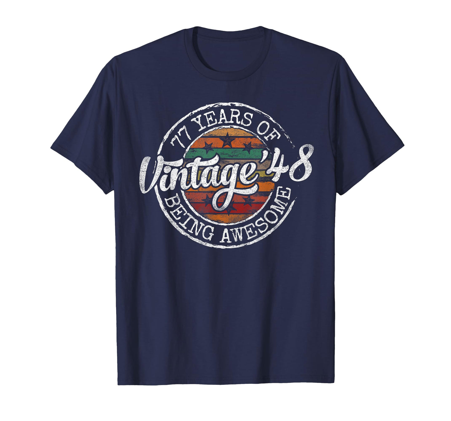 Vintage 1948 Bday Stamp 77th Birthday Gifts 77 Year Old T-Shirt