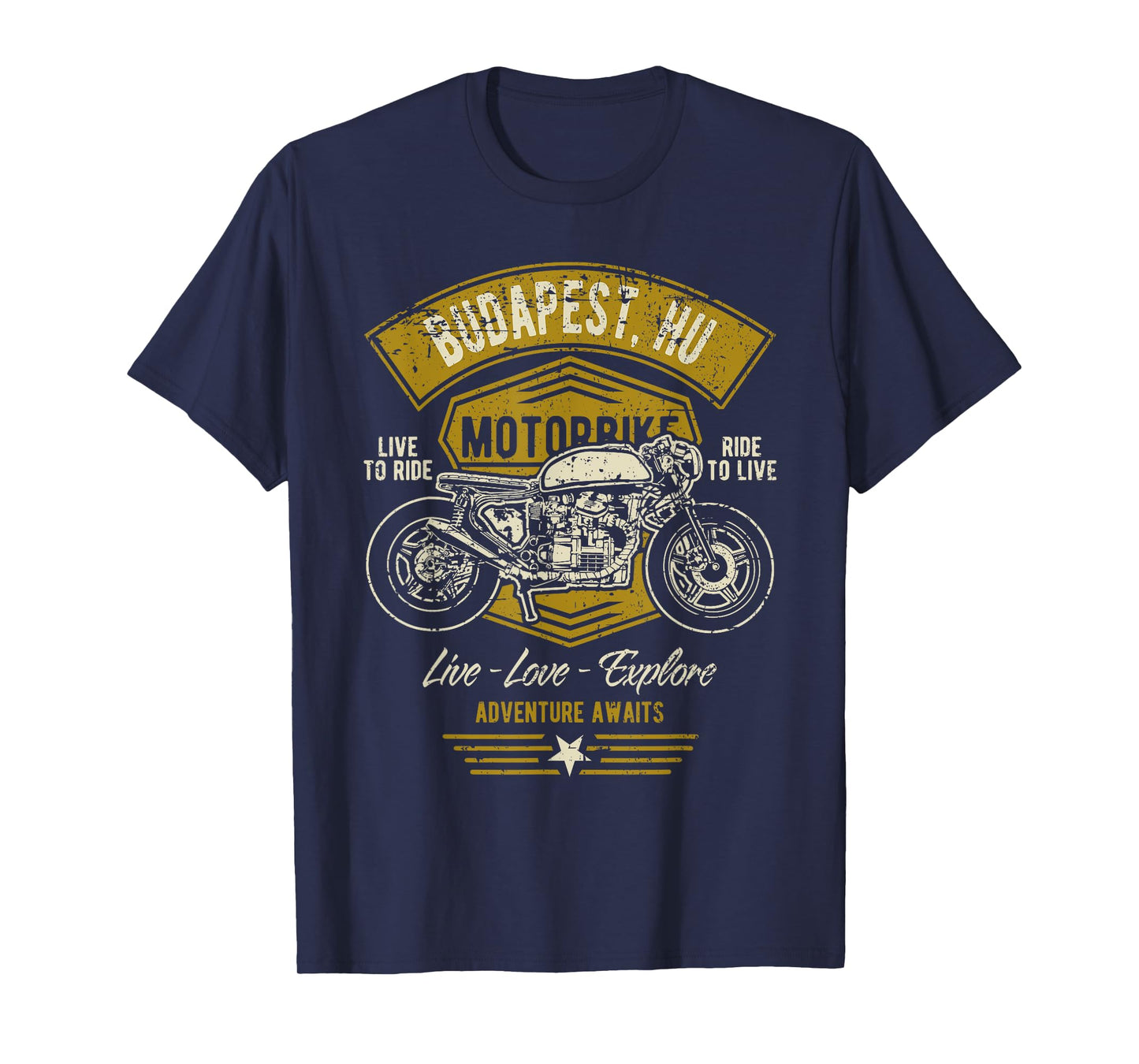 Budapest HU Retro Motorcycle Design T-Shirt