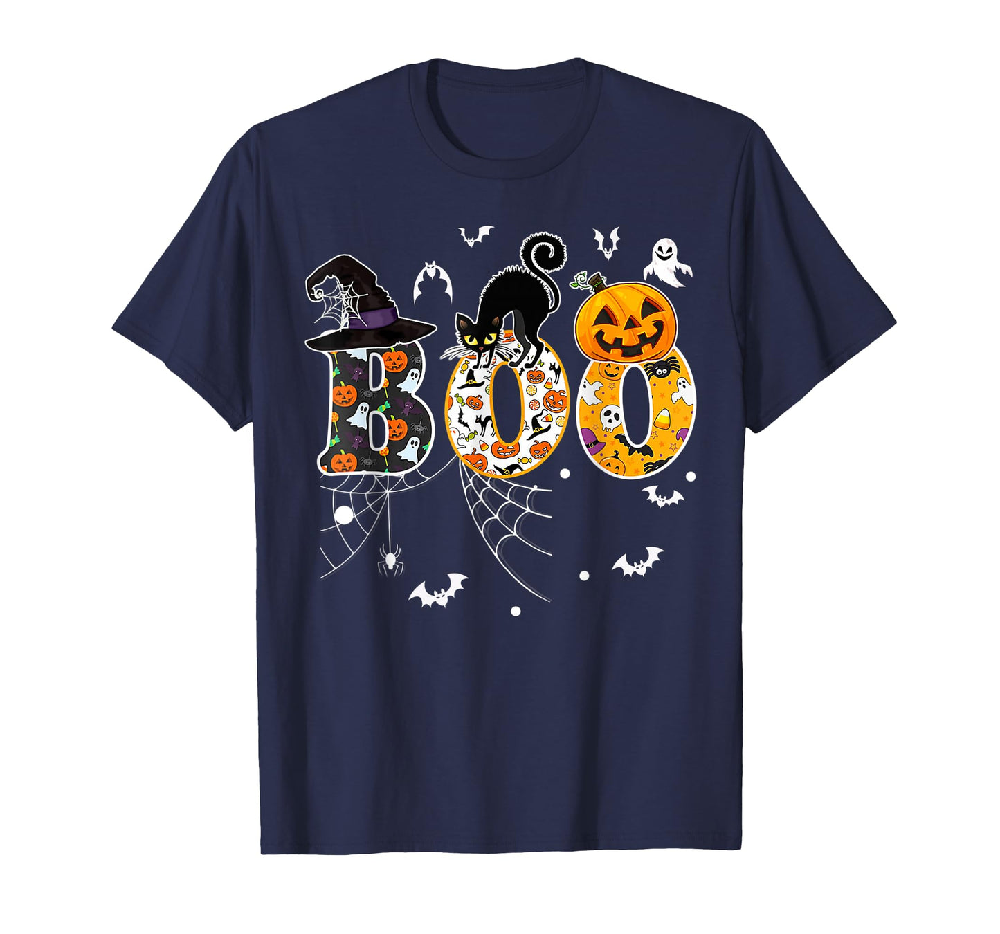 Boo with Spiders and Witch Hat Halloween Costume T-Shirt