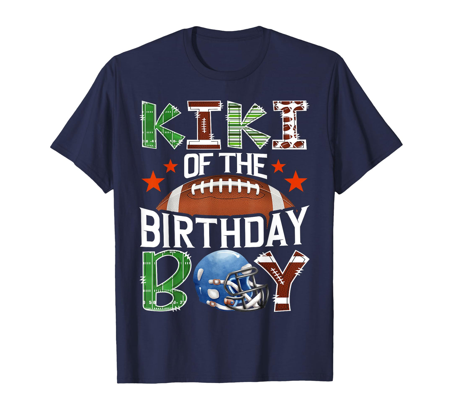 Kiki Of The Birthday Boy Football 1St Year Down Birthday T-Shirt