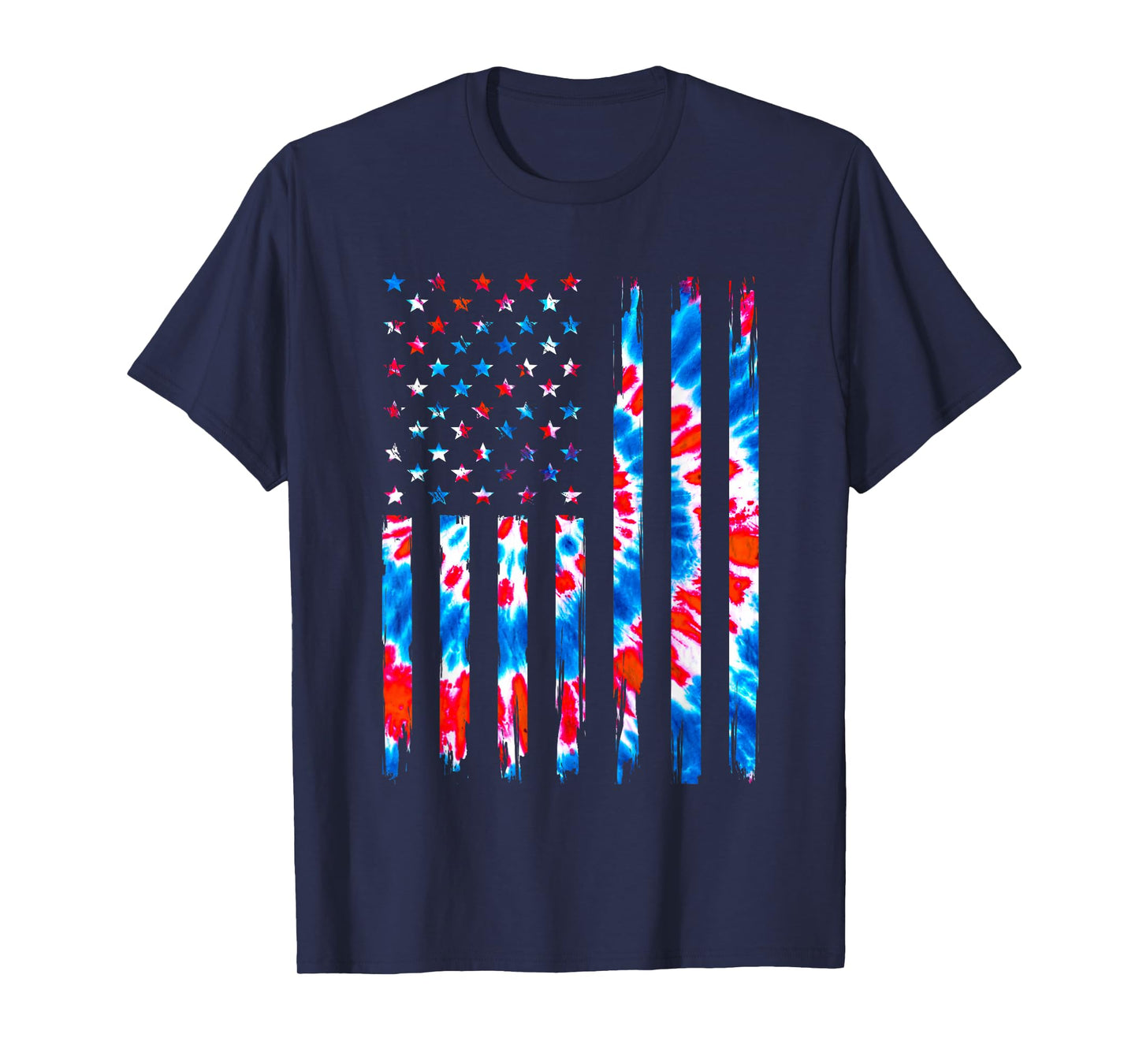 Tie Dye USA Flag Men Women Kids American Flag 4th Of July T-Shirt