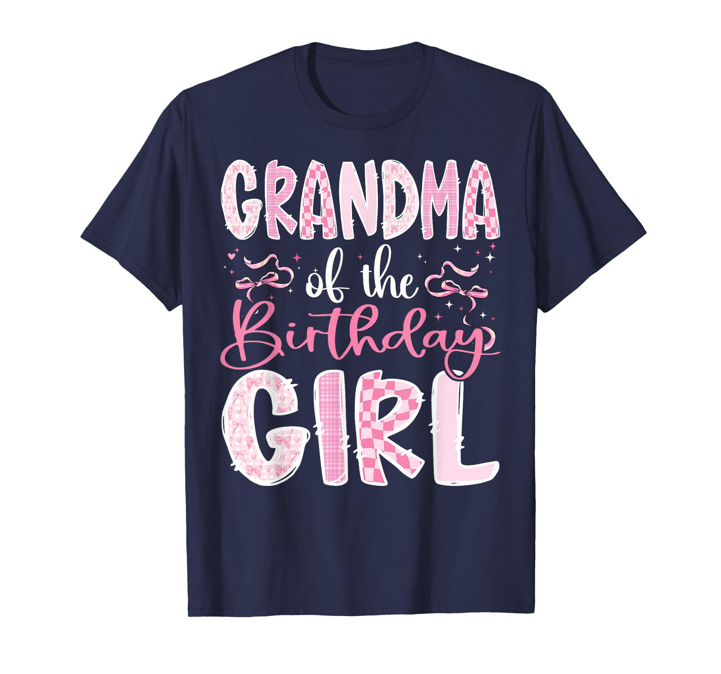 Grandma of The Birthday Girl Pink Coquette Bow Family T-Shirt