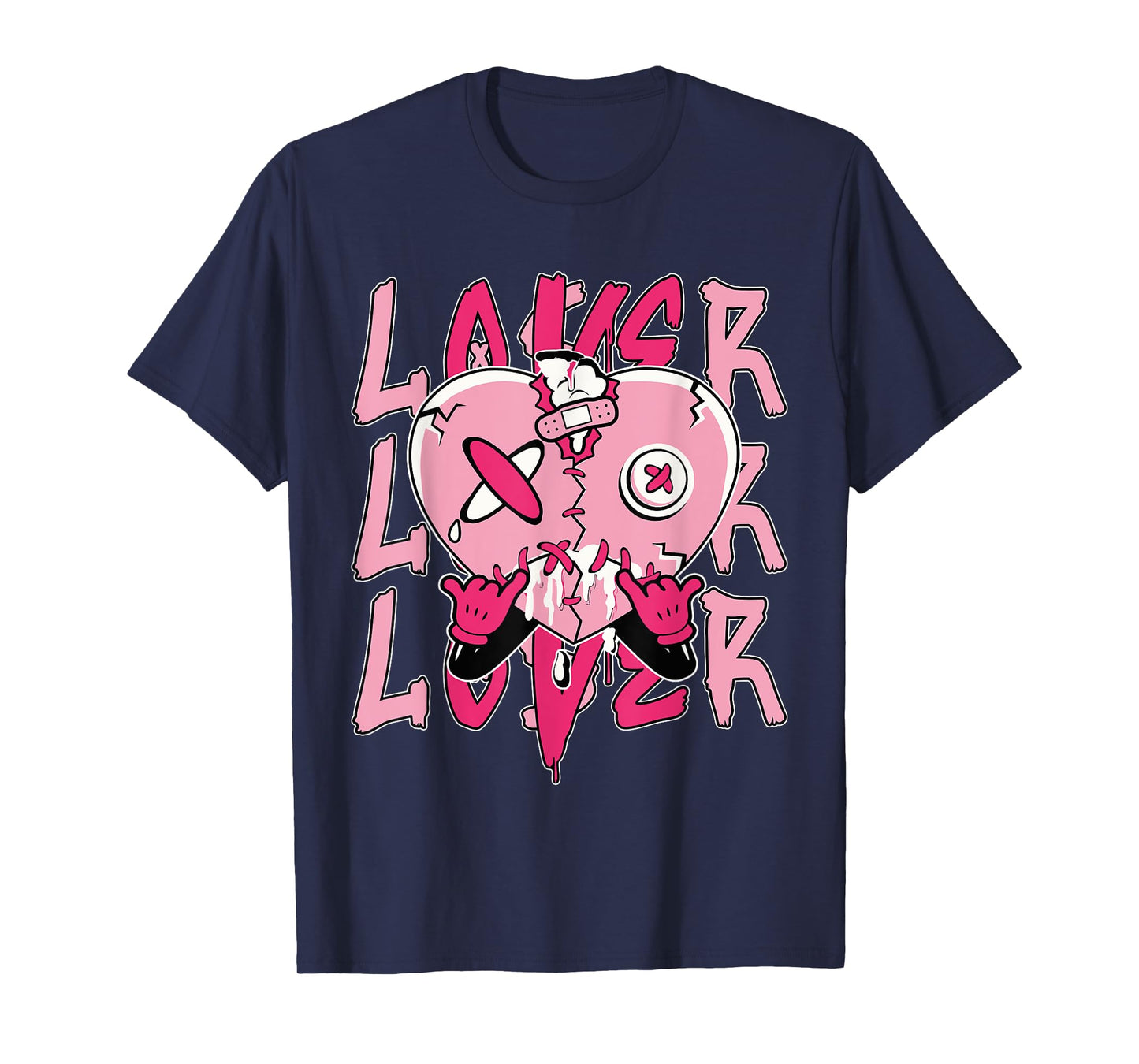 Pink Loser Lover Pink Drip Heart Matching Tee For Men Women T-Shirt