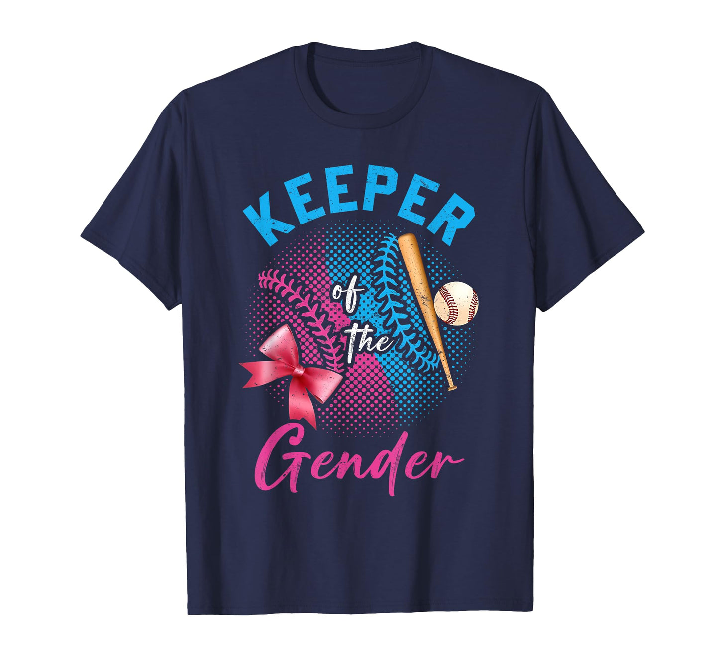 Keeper Of The Gender Baseball or Bows Gender Reveal Party T-Shirt