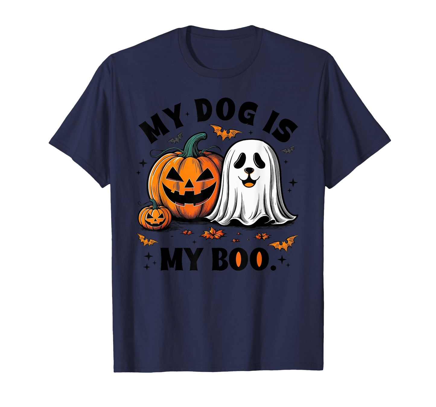 My Dog Is My Boo Spooky Season Ghost Halloween Groovy T-Shirt