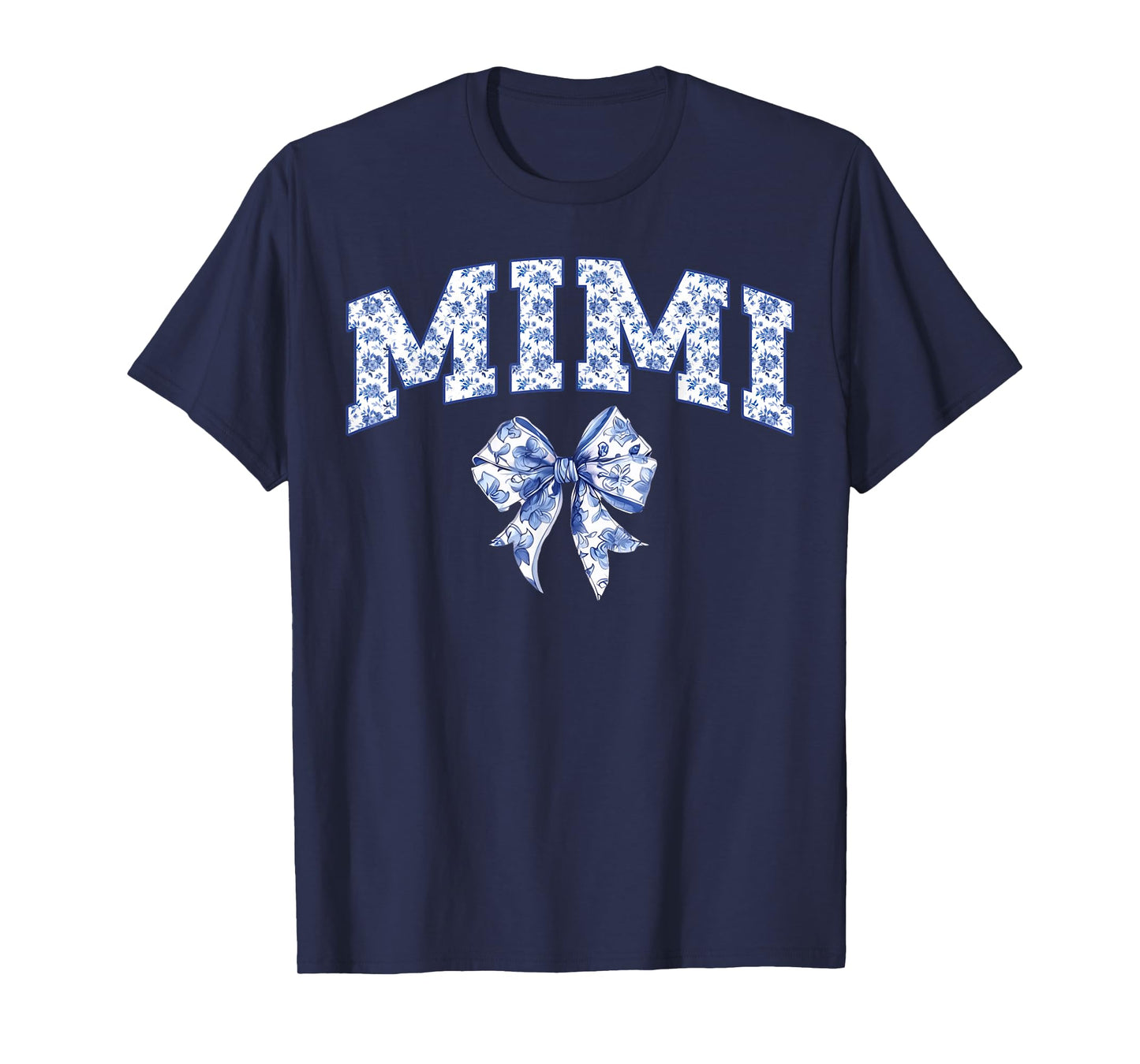 Mimi Coquette Toile Blue Bow Floral Family Matching T-Shirt