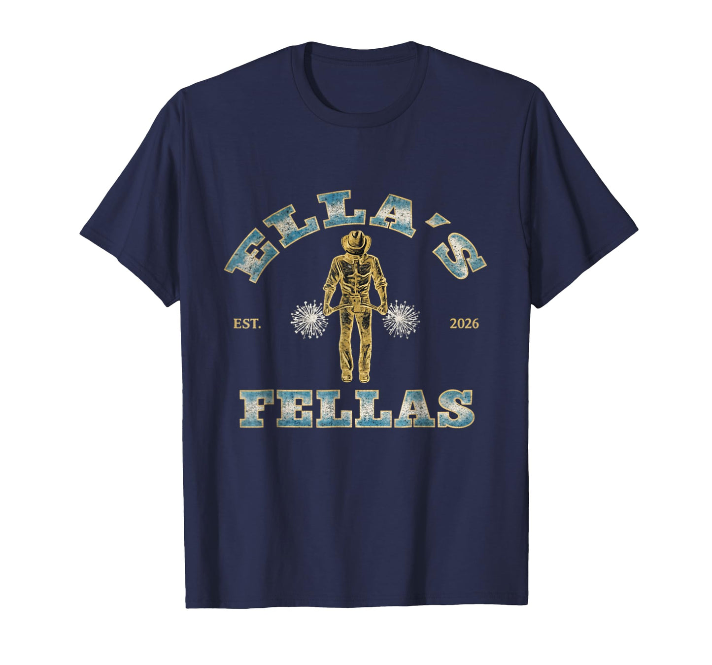 Ellas Fellas Vintage Retro Tee - Matching Squad 70s Style T-Shirt - T-Shirt | Navy