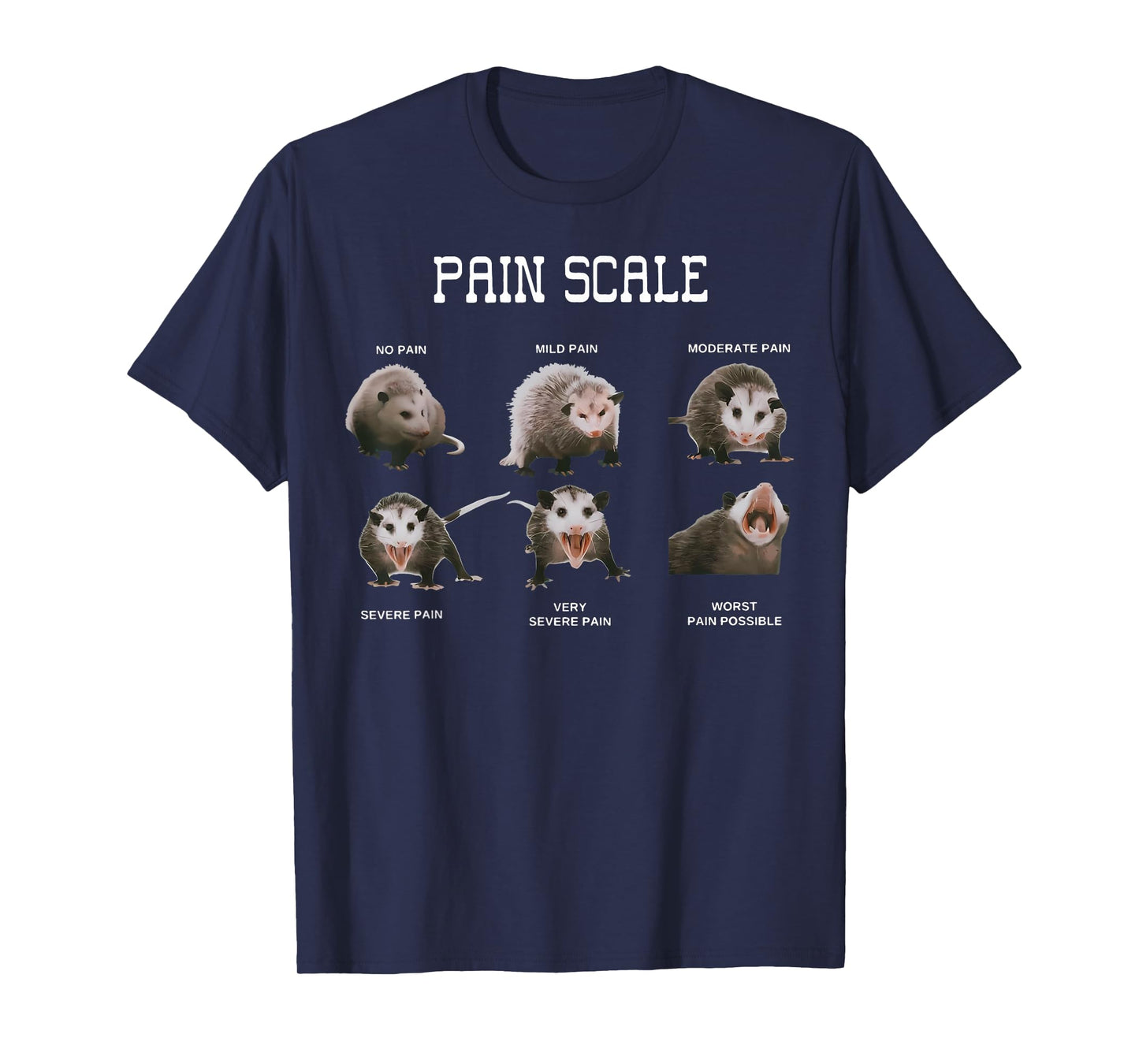 Pain Scale Pain Assessment Opossum Trauma Nurse Triage T-Shirt