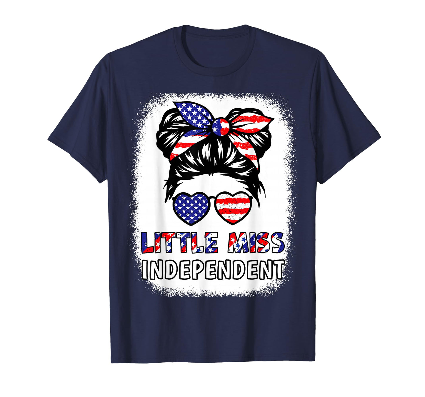 Little Miss Independent Girl American Flag Patriotic Toddler T-Shirt