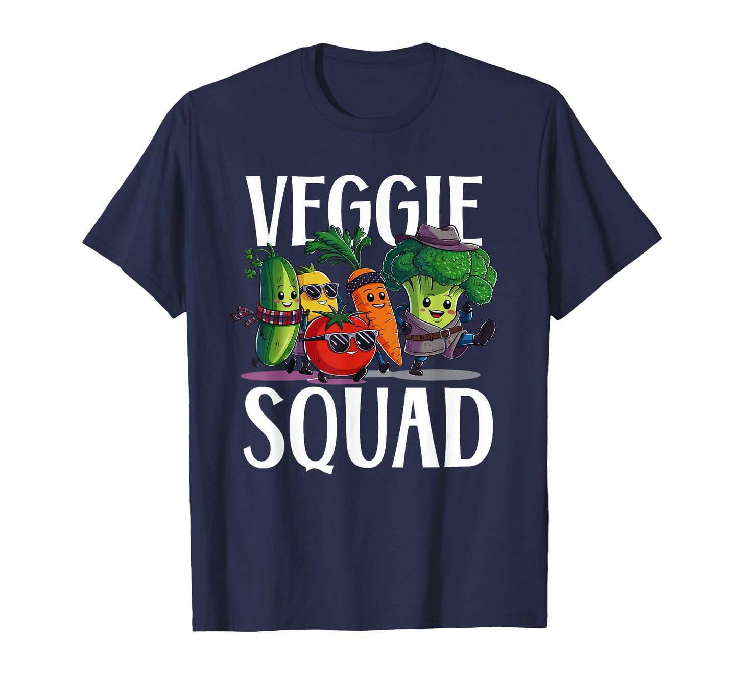 Veggie Squad Retro Vegetable Party Vegan Vegetarian crew T-Shirt
