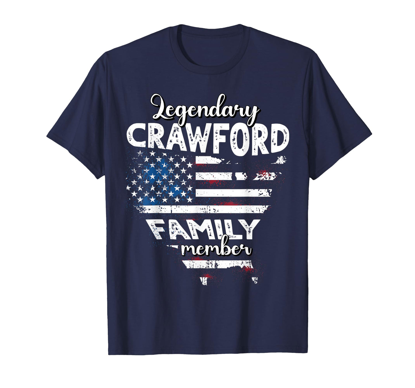 Surname Crawford US Flag Crawford Last Name Crawford T-Shirt