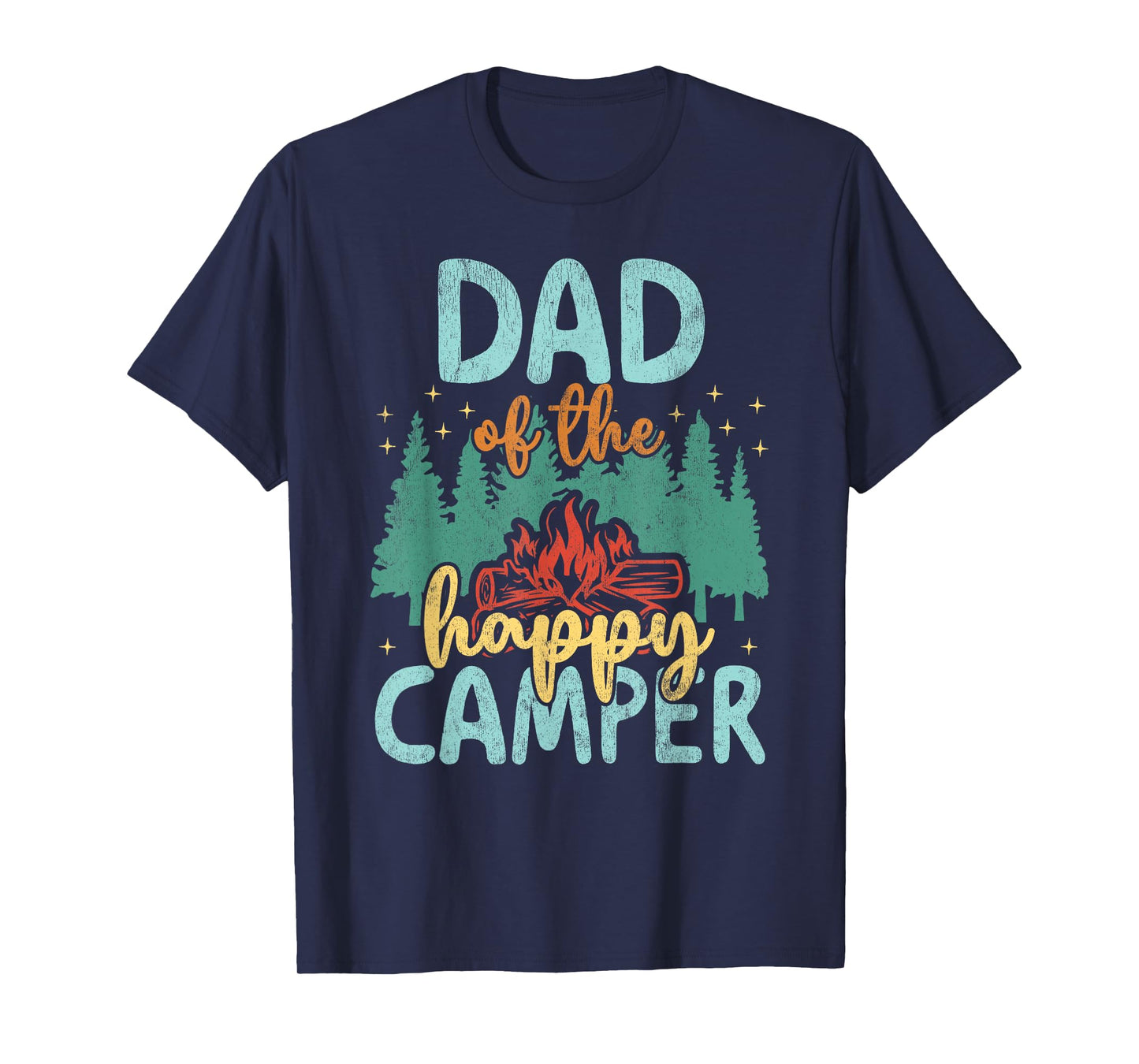 Dad of Happy Camper 1st Birthday Party Retro Dad T-Shirt