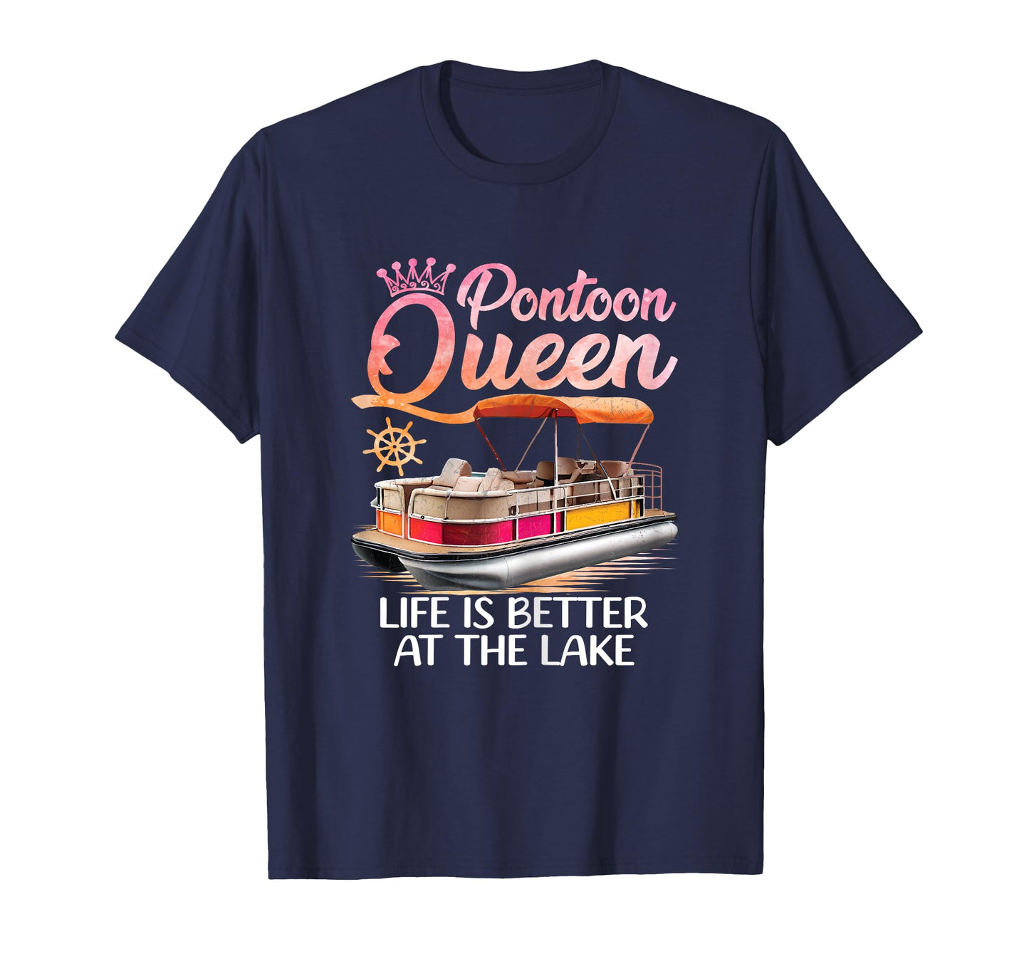 Pontoon Queen Life Is Better At The Lake Pontoon Boat Party T-Shirt