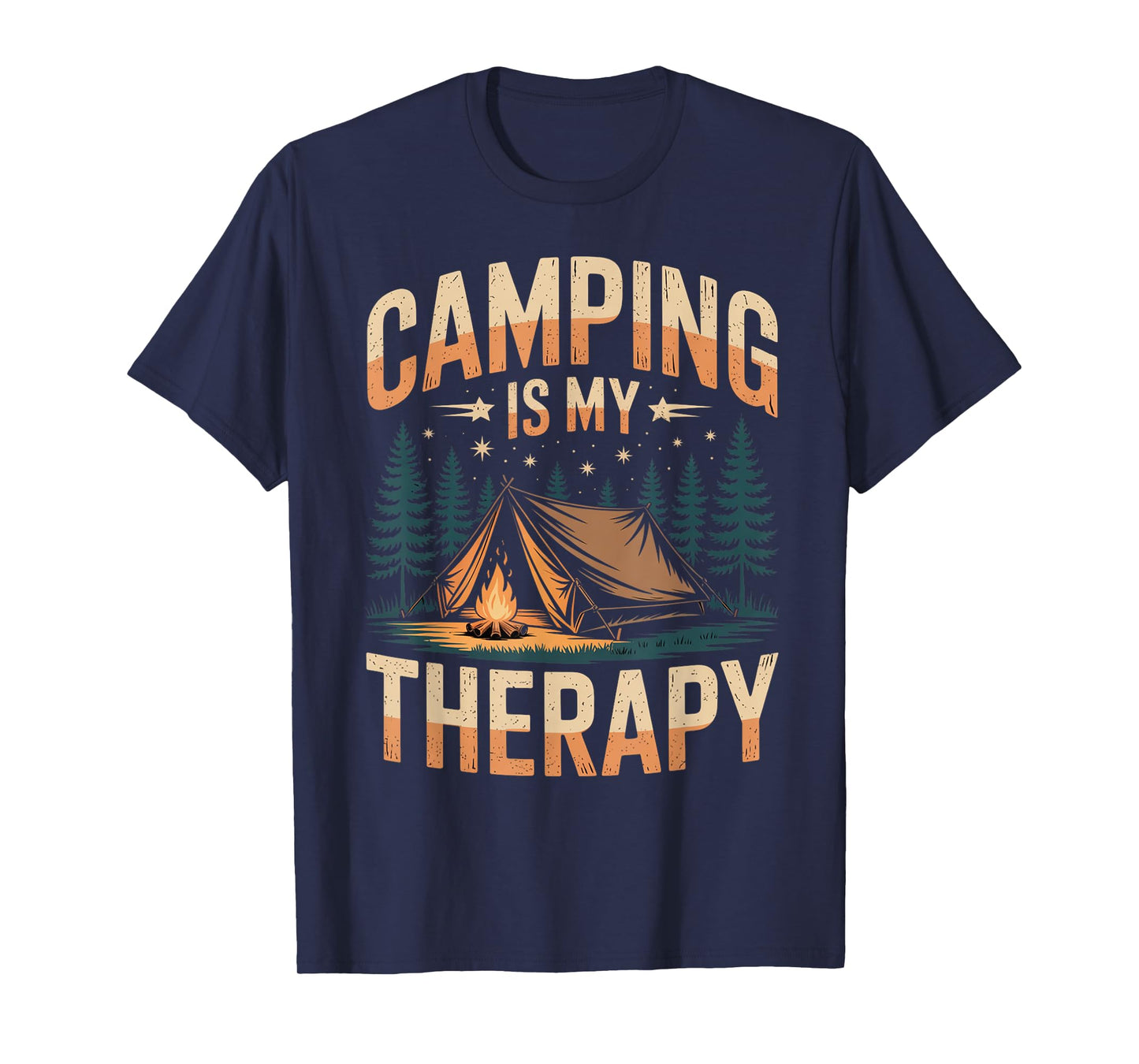 Camping Is My Therapy Fun Outdoor Campfire Family Vacation T-Shirt